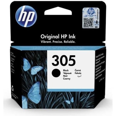 HP 305 Cartouche d'encre noire authentique (3YM61AE) pour HP DeskJet 2300/2710/2720/Plus4100, HP Env - Neuf