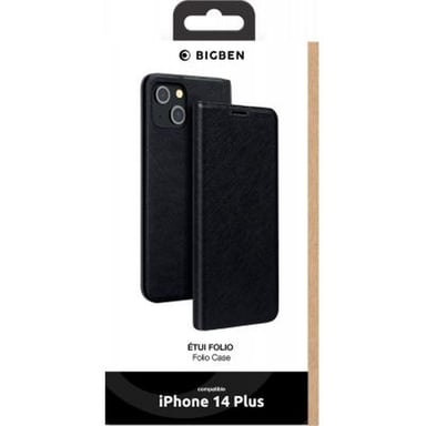 BigBen Connected Funda con cierre para Iphone 14 Plus Protección de folios Negro