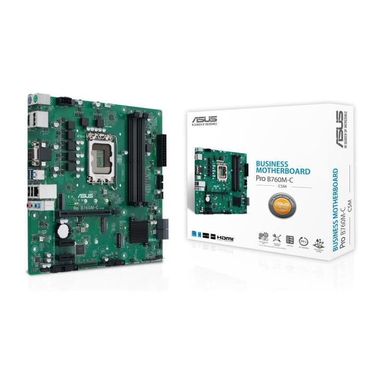 ASUS B760M C CSM Carte mère micro ATX Socket LGA1700 B760 Chipset USB 3.2 Gen 1 Gigabit LAN carte graphique embarquée unité centrale requise audio HD 8 canaux - vue 2