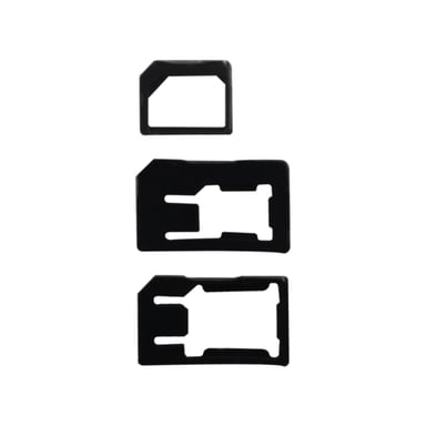 BigBen Connected Lote de 3 adaptadores de MicroSIM/NanoSIM a SIM/Pic SIM Negro