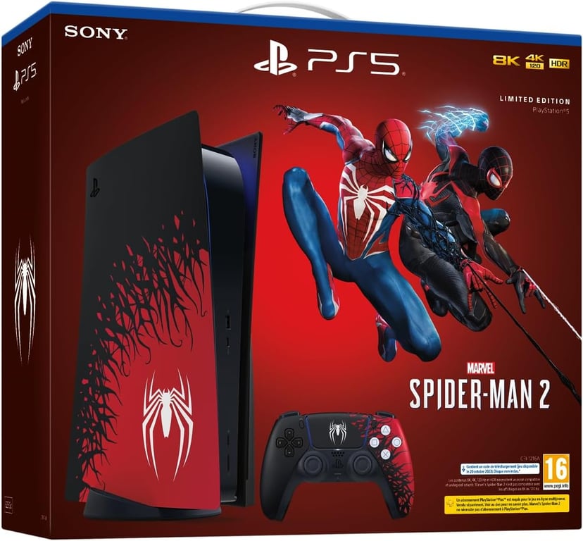 Pack PS5 Ed. Spider-man 2 & Spider-man 2 - Console de jeux Playstation 5  (Digitale) - Sony