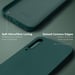 Moozy Lifestyle. Coque en silicone pour Samsung A50, vert foncé – Coque légère en silicone liquide avec finition mate et doublure en microfibre douce, coque en silicone de qualité supérieure