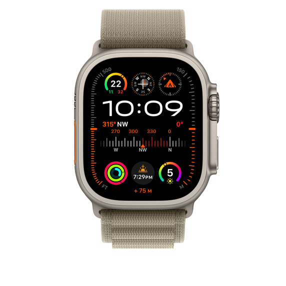 Apple MT5T3ZM/A accessoire intelligent à porter sur soi Bande Olive Polyester recyclé, Spandex, Titane - Neuf