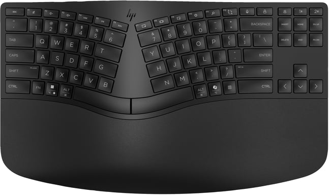 HP 965 Ergonomic Wireless Keyboard clavier Maison RF sans fil + Bluetooth QWERTY Anglais Noir