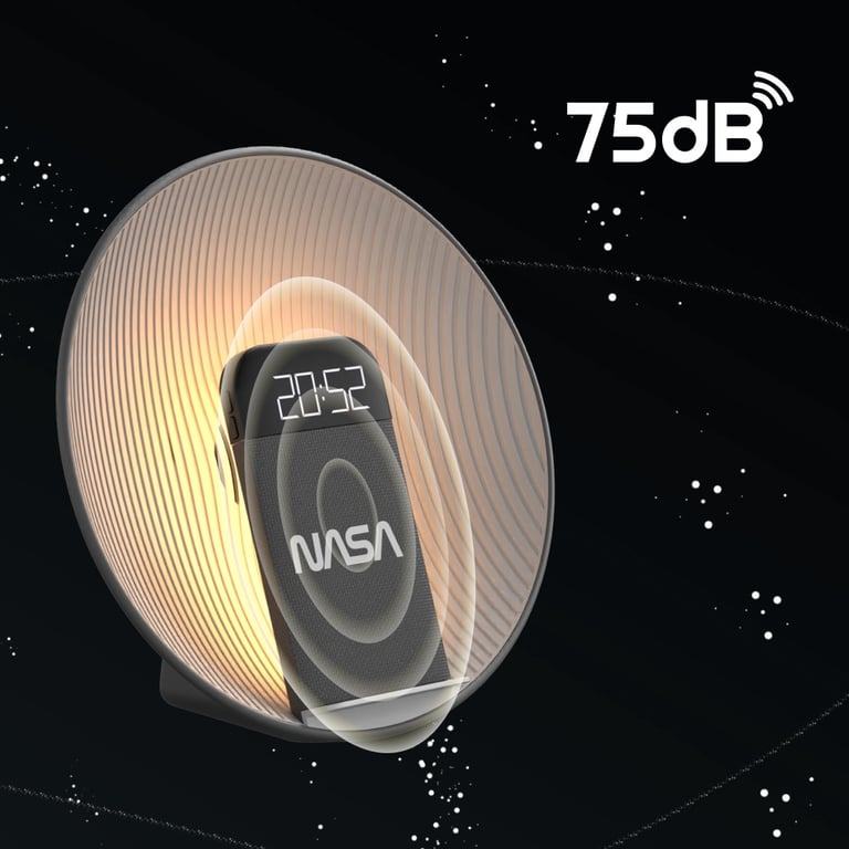 Réveil NASA SPC600 – Radio Réveil, Enceinte Bluetooth 5W, Charge Sans Fil Qi - vue 3