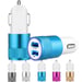 Double Adaptateur Prise Allume Cigare USB pour Smartphone 2 Ports Voiture Chargeur Universel Couleurs