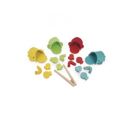 Jeu éducatif Tri des couleurs avec baleines en bois pour enfants