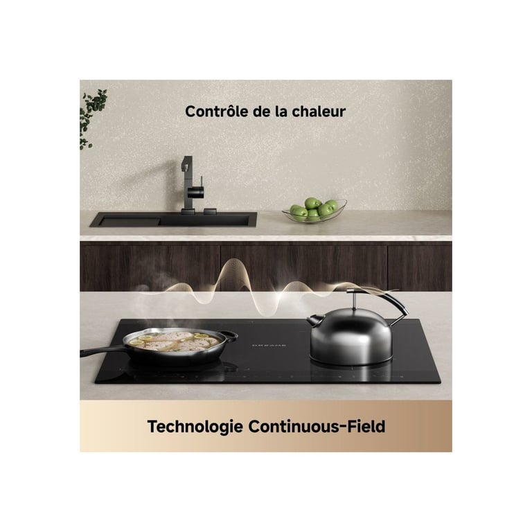 Plaque induction 4 feux DREAME EZ60 60 cm 4 zones zone modulable - vue 4