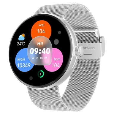 Smartwatch donna elegante monitoraggio salute con chiamate Bluetooth