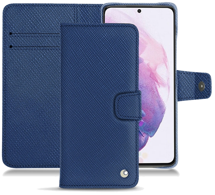 Housse cuir Samsung Galaxy S21 - Rabat horizontal portefeuilleBleu