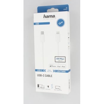 Cavo USB-C per Apple iPhone/iPad con connettore Lightning, USB 2.0, 1,50 m