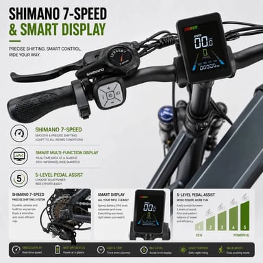 Bicicleta Eléctrico PULUMA EB FM-2.0 | Motor 500W | Batería 48V15Ah | Neumáticos de 20 Pulgadas | Velocidad Máx 25 km/h | Autonomía 45 km  | Gris