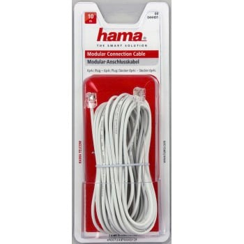 Hama Spina maschio modulare (US6p4c) - spina maschio modulare (US6p4c), bianco 10 m Bianco