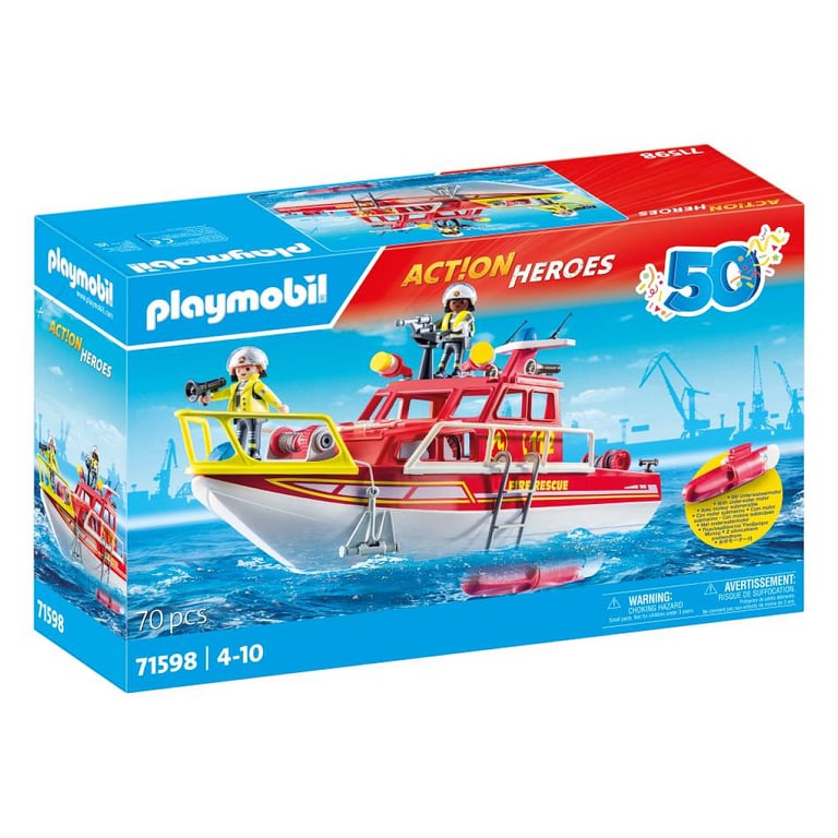 Jeux D'imitation Bateau De Sauvetage Et Pompiers Playmobil La Boite