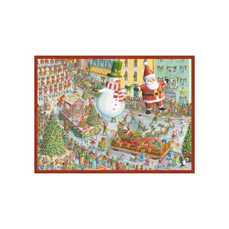 Puzzle Ravensburger 500 pièces formes uniques scène de fêtes hiver village sapins Bleu - Neuf