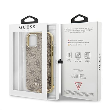 Custodia Guess per iPhone 11 marrone 4G Charms Collection