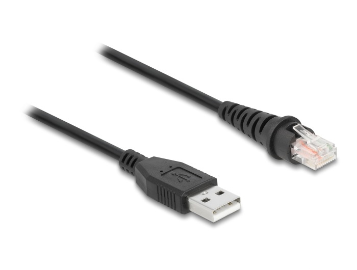 DeLOCK Câble de scanneur de code-barres RJ50 vers USB 2.0 Type-A, 3 m