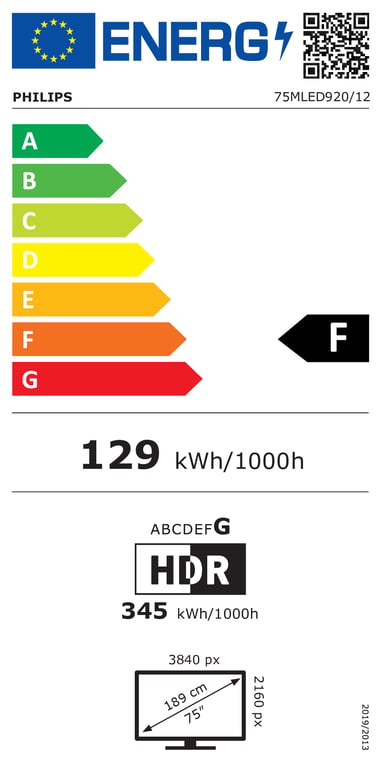 Philips 75MLED920 190 5 cm 75 Smart TV Wifi Neuf - vue 3