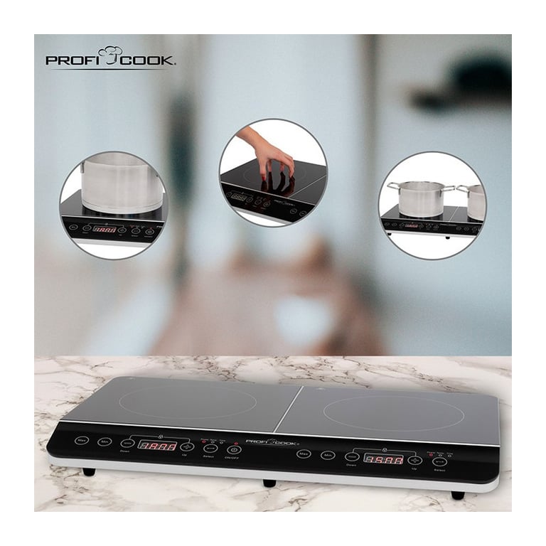 Double Plaque De Cuisson À Induction PROFI COOK PC-DKI 1067 – 3500 W, Commandes Tactiles - vue 4