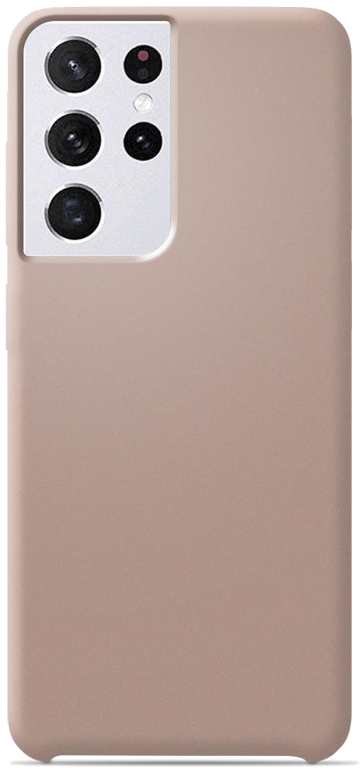 Coque silicone unie compatible Soft Touch Sable rosé Samsung Galaxy S21 Ultra