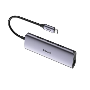 Ugreen 60718 base para portátil y replicador de puertos Alámbrico USB 3.2 Gen 1 (3.1 Gen 1) Type-C Gris
