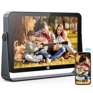 Cornice digitale KODAK 10'' Wi-Fi 6, schermo touch screen 1200x1920 Full HD, 32 GB, batteria 3800 mAh, presentazione e musica, meteo automatico, condivisione via Wi-Fi 2.4G/5G - Grigio