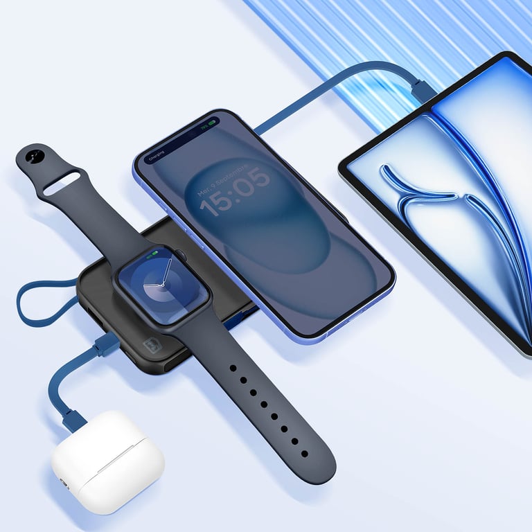Chargeur de Secours MagSafe 10000 mAh avec Câble Lightning et USB C Neuf - vue 3