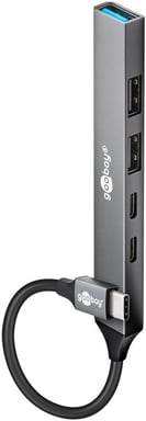 Goobay 74460 hub & concentrateur USB 3.2 Gen 1 (3.1 Gen 1) Type-C 5000 Mbit/s Gris clair - Neuf