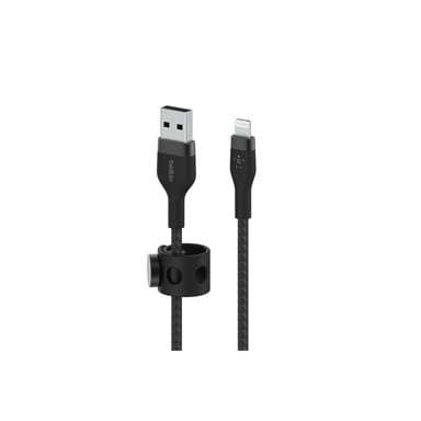 Cable trenzado USB-A Lightning negro Belkin Cable trenzado de silicona de 1 m