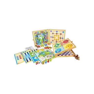 Jeu de société JEUJURA Coffret de Jeux Classiques 150 règles en bois Multicolore