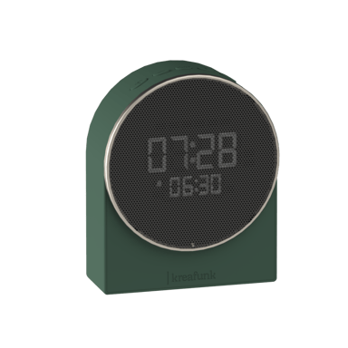 KREAFUNK Ivy Réveil Lumineux Bluetooth – Enceinte 3W, autonomie 30 jours, lumière de réveil progressive, design minimaliste -vert