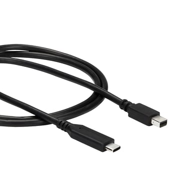 StarTech.com Cable de 1m USB-C a Mini DisplayPort - 4K 60Hz - Negro - Adaptador USB 3.1 Tipo C a mDP