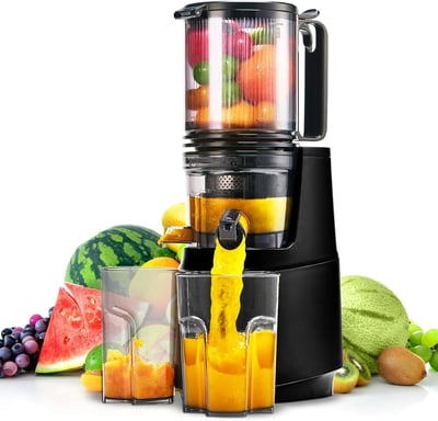 Extracteur de Jus Lent 250 W – Large Ouverture, Pressage à Froid
