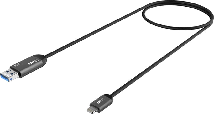 Emtec T750A unidad flash USB 32 GB USB Type-A / Lightning 3.2 Gen 1 (3.1 Gen 1) Negro, Gris