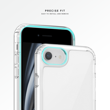 Custodia antiurto ibrida antibatterica invisibile per iPhone 6/6s/7/8/SE 2020/SE 2022, trasparente