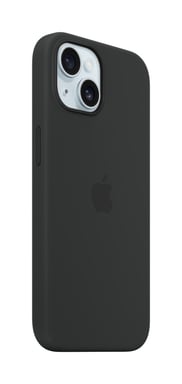 Coque en silicone avec MagSafe pour iPhone 15 Noir