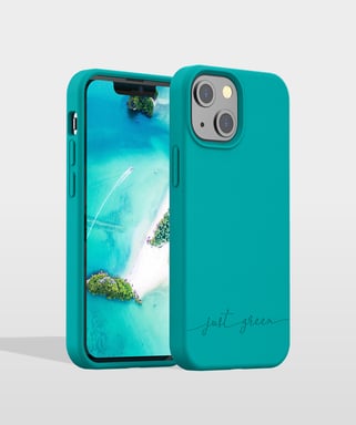 JUST GREEN Funda protectora para iPhone 13 Mini Natura Reciclable Azul