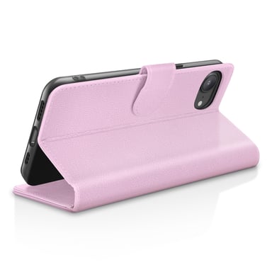Zanaé Funda tipo cartera para iPhone 16e con soporte y lengüeta magnética Rosa