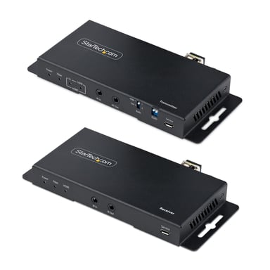 StarTech.com Juego Extensor de HDMI 4K por Fibra - 4K a 60Hz hasta 1km (Monomodo) o 330m (Multimodo) - Fibra Óptica LC - HDR - HDCP - Alargador de Audio/RS232/IR - Receptor Transmisor