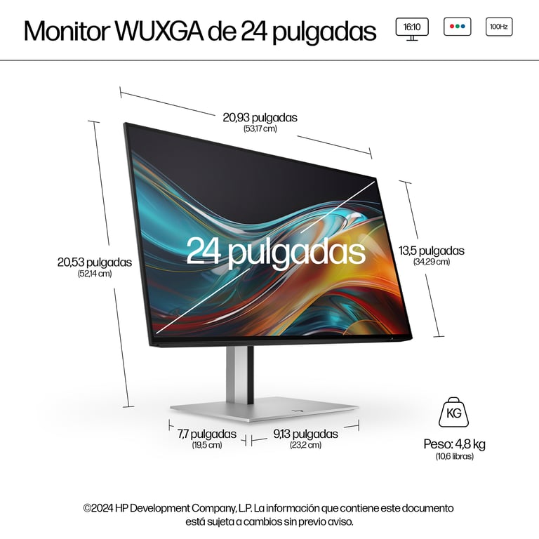 HP Écran WUXGA 24 pouces Série 7 Pro 724pn - vue 3