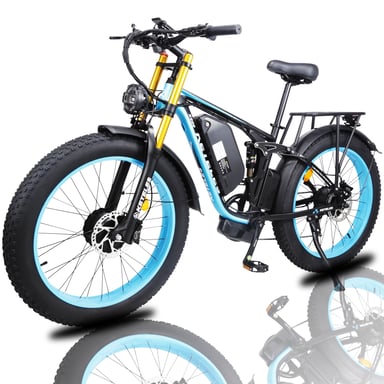 KETELES K800 Pro Vélo Électrique Tout-Terrain 2000W Double Moteur - Batterie 48V23Ah, Pneus 4.0 Pouces, Suspension Av/Ar-Vert