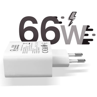 Chargeur Secteur Huawei d'Origine, USB 66W SuperCharge Blanc