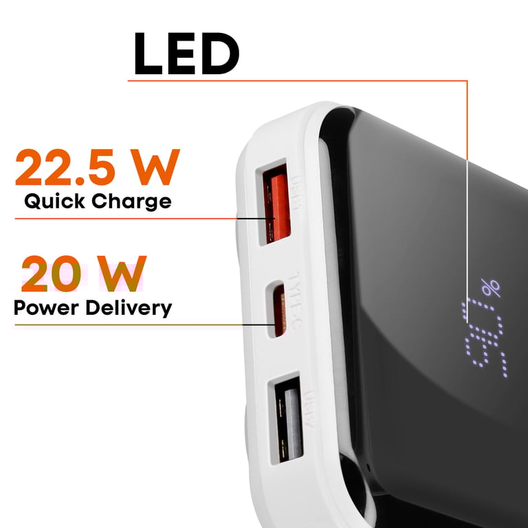 Batterie de Secours 10000 mAh avec Câbles Lightning et USB type C Neuf - vue 5