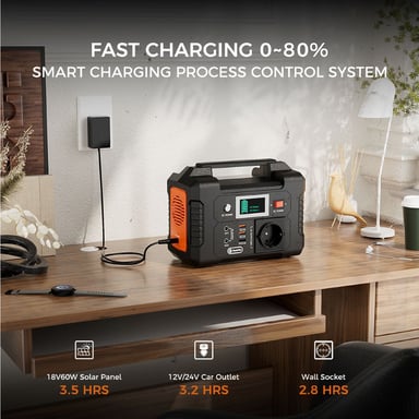 Estación de energía portátil Flashfish E200, 200 W de potencia, 151 Wh de capacidad, batería de fosfato de hierro y litio.