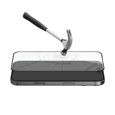 Pellicola protettiva antibatterica in vetro temperato con bordo curvo (60% di vetro temperato riciclato) per Apple iPhone 16 Pro, nero