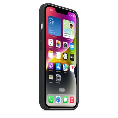 Coque en silicone avec MagSafe pour iPhone 14 Minuit