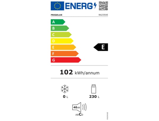 Réfrigérateur Frigelux RA235XE 230 litres Classe E Aspect inox - vue 3