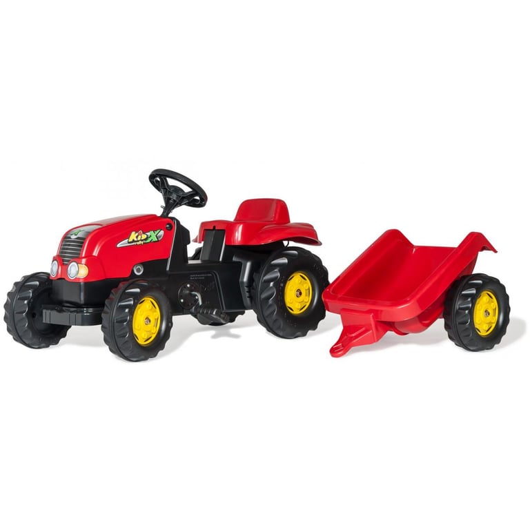ROLLY TOYS 01 212 1 Tracteur À Pédales Rollykid x + Remorque