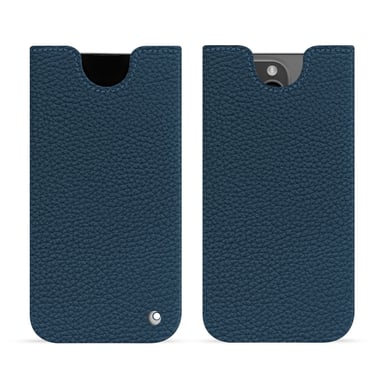 Pochette cuir Apple iPhone 15 Pro Max - Pochette - Bleu - Cuir grainé