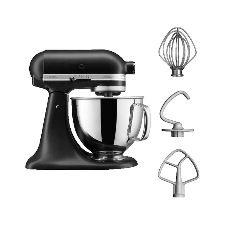 Robot pâtissier KitchenAid Artisan 4,8 L Noir Mat - Neuf